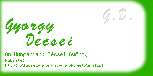 gyorgy decsei business card
