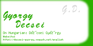 gyorgy decsei business card